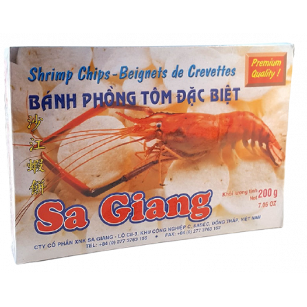 Чипсы жарки SA Giang со вкусом креветок 15% 200гр Вьетнам