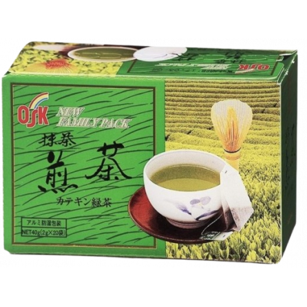 Чай OSK Гэнмайтя с маття 20 пакетиков Odani Kokufun Япония 40г New Family