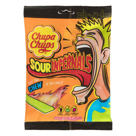 Chupa Chups Sour Infernals Chews ультра кислые пластинки 120г