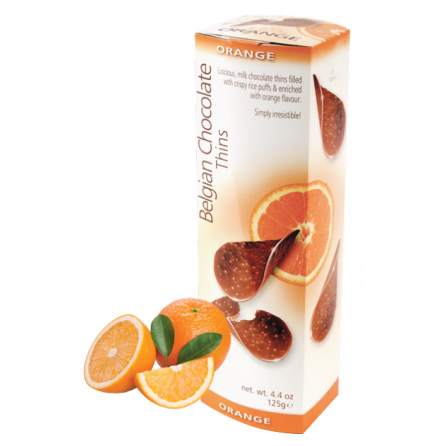 Belgian Chocolate Thins Orange чипсы из шоколада с апельсином 80гр.