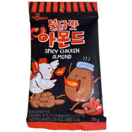 Миндаль со вкусом острой курицы "Spicy chicken Almond" 30гр, Корея