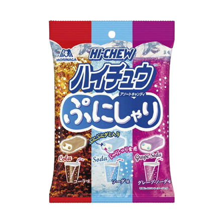 Конфеты жевательные Hi-Chew Morinaga со вкусом напитков содовая, кола, виноградная 68г, Япония