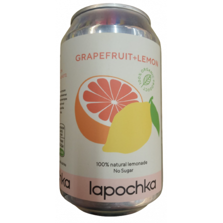 Lapochka Grapefruit+Lemon - натуральный лимонад 330мл, Россия 