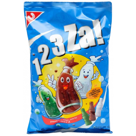 Конфеты леденцы со вкусом газировки 1 2 3 ZA! MIХ 330г Тайланд
