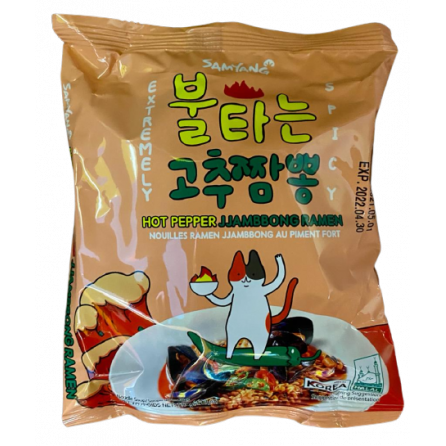 Лапша Samyang JJAMBBONG Ramen-Hot Pepper экстра-острый рамен Чампонг 140 гр Корея 