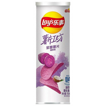 Lays stax Чипсы с фиолетовым бататом и кокосом в тубе 104г, Китай