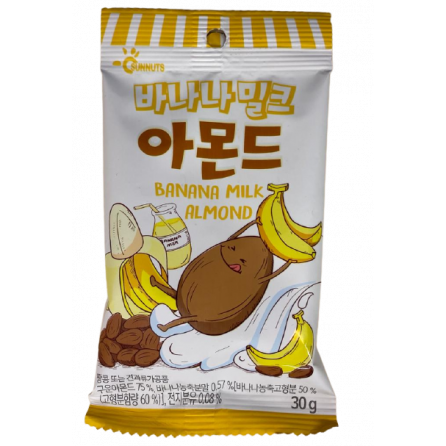 Миндаль со вкусом бананового молока "Banana Milk almond" 30гр Корея
