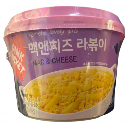 Рисовые клецки с лапшой рапокки с сыром Pink Rocket Mac & Cheese 175г Корея