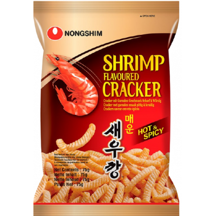 Чипсы острая креветка запеченные Nongshim 75гр Корея