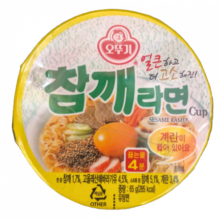 Рамен среднеострый со вкусом жареного кунжута и яйца Чамке Рамен. Ottogi, Корея, 65 г.