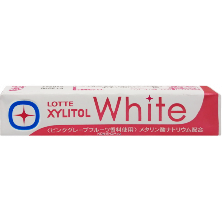 Жевачка Lotte с ксилитом Xylitol White розовый грейпфрут 21г Япония