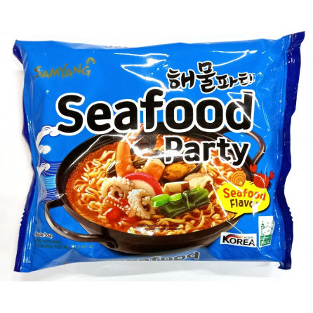 Рамен среднеострый со вкусом морепродуктов Seafood Party Samyang, Корея, 125 г