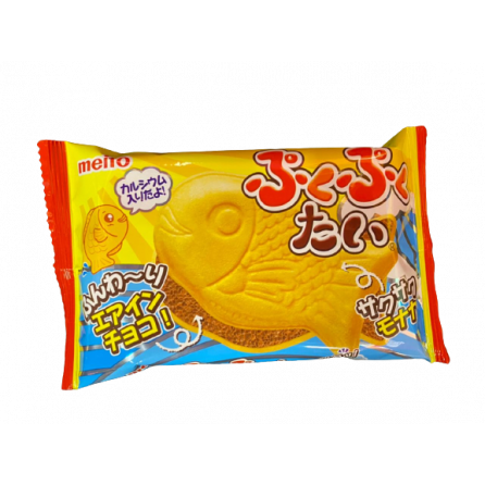 Печенье Тайяки "Рыбка Пуку-пуку" с начинкой из пористого шоколада Meito Sangy Япония 16,5 г.