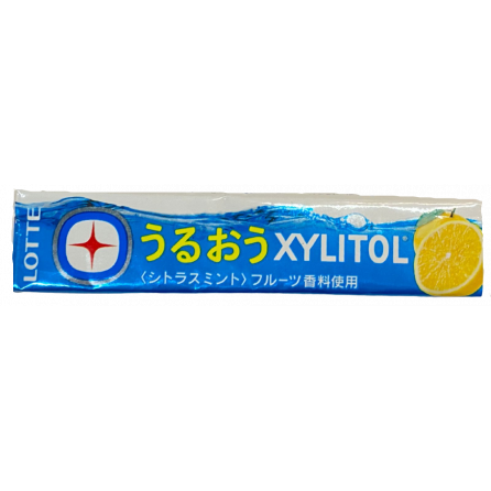 Жевачка Lotte с ксилитом Xylitol цитрусовая мята 21г Япония