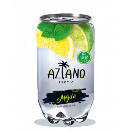 Aziano Mojito 350мл - мохито, газированный напиток в прозрачной банке