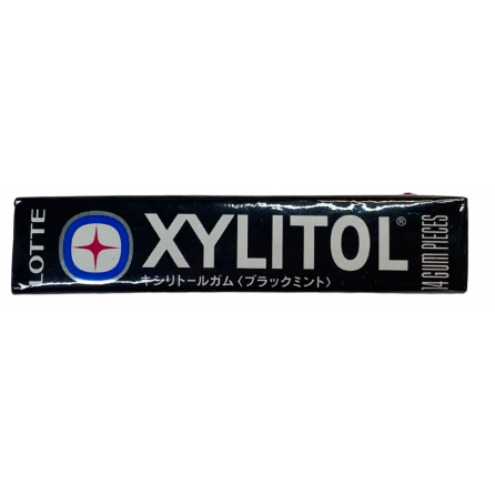 Жевачка Lotte с ксилитом Xylitol чёрная мята 21г Япония
