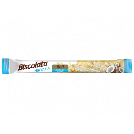 Biscolata roll трубочки с белым шоколадом и кокосовой начинкой 22,5гр