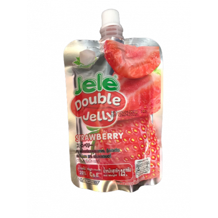 Желе-бьюти JELE Double Jelly Клубника, коллаген, витамин С с кокосовой мякотью  125г, Тайланд