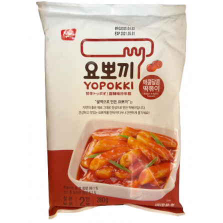 Токпокки Yopokki в сладко-остром томатном соусе, 2 порции. Корея, 280 г