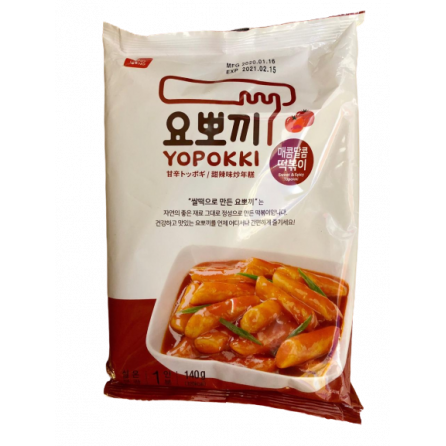 Токпокки Yopokki в сладко-остром томатном соусе 1 порция. Корея, 140 г